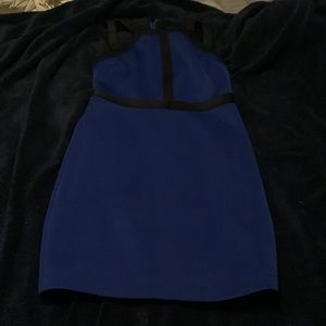 Blue with black dress